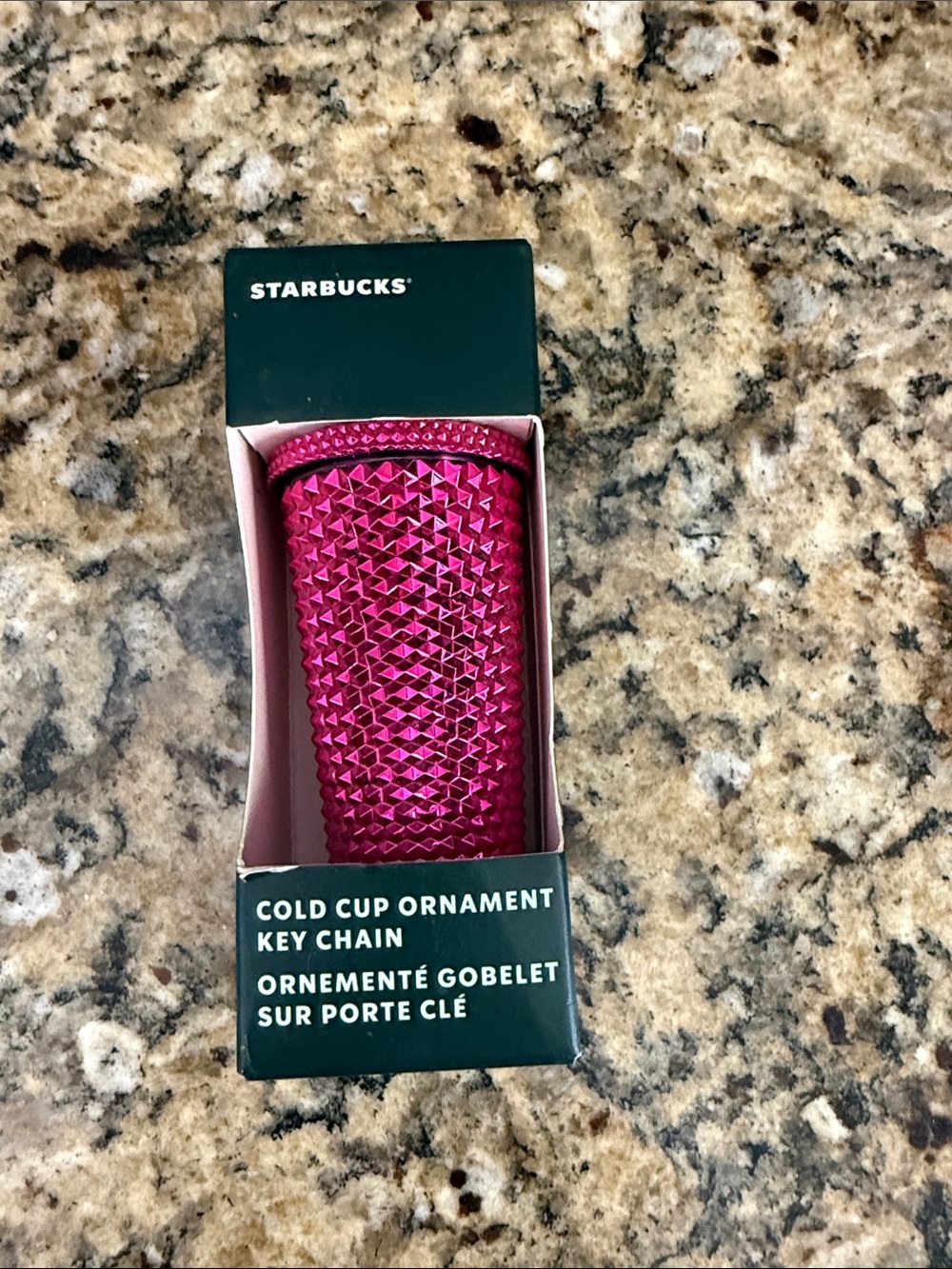 BN Starbucks Metallic Fuchsia Studded Cold Cup Keychain ornament. Never opened